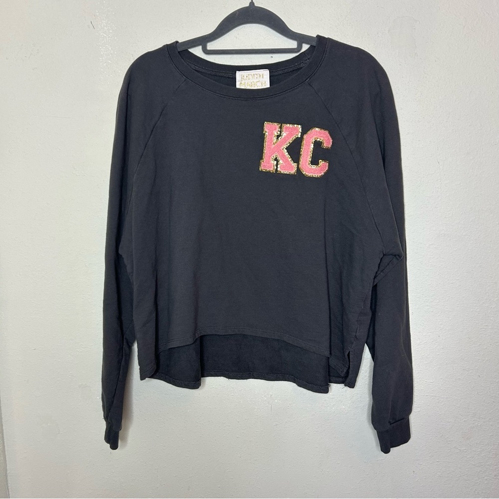 Judith March Cropped Sweatshirt with KC (Kansas City?) Size Medium